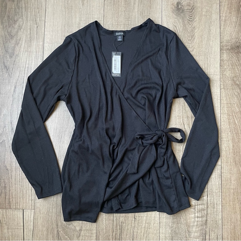 Boohoo Maternity Rib Wrap Nursing Top NWT